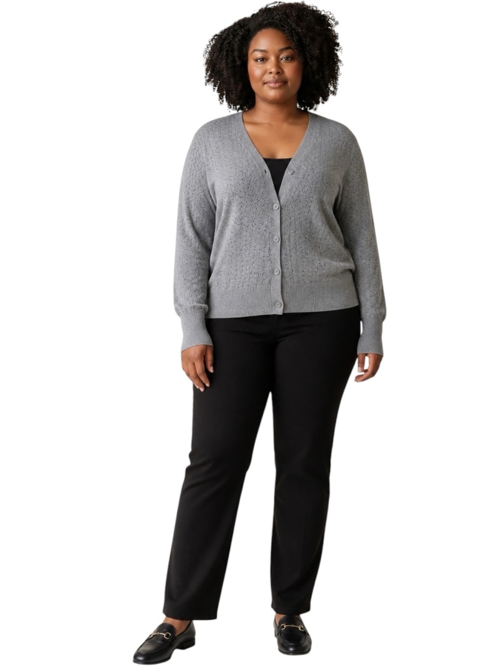 LANE BRYANT V-Neck Sparkly Silver Cardigan Sweater in Gray/Silver Size 18/20 - Picture 11 of 11